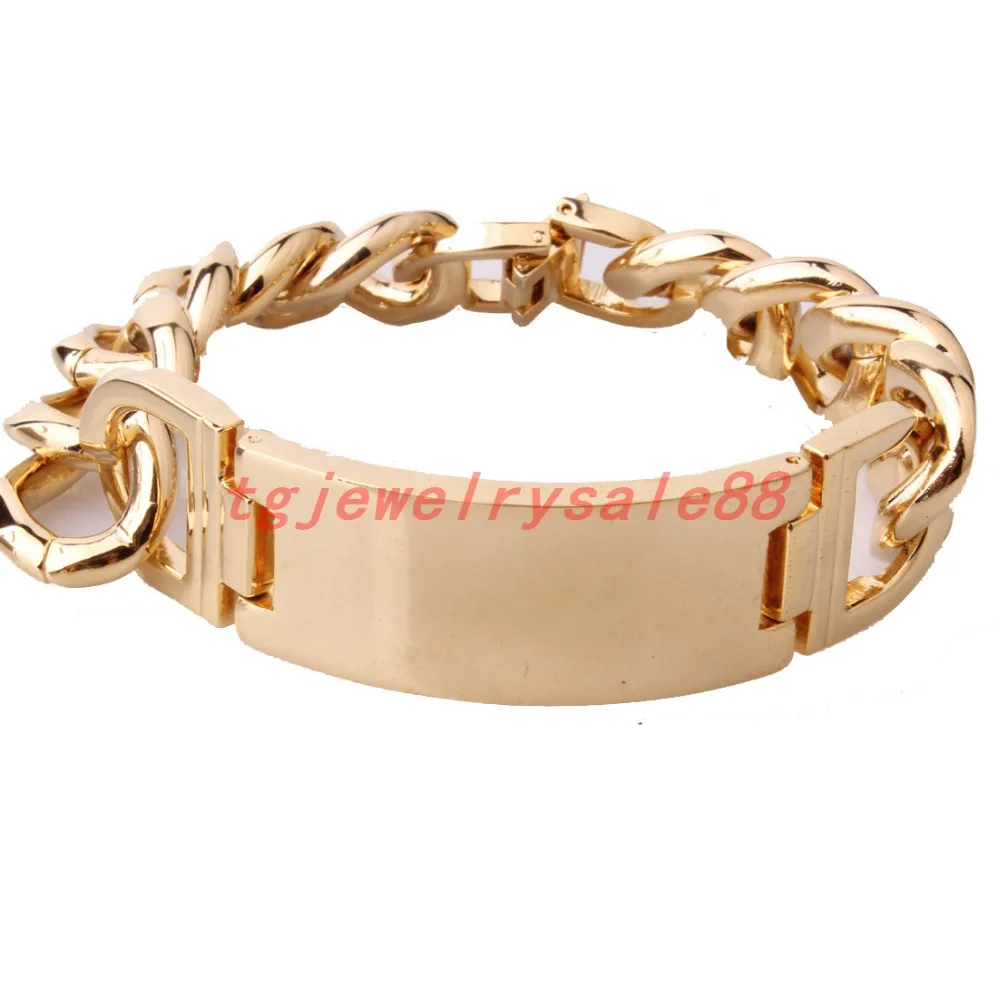 Высокое качество 20 мм золото цвет нержавеющая сталь Снаряженная кубинская