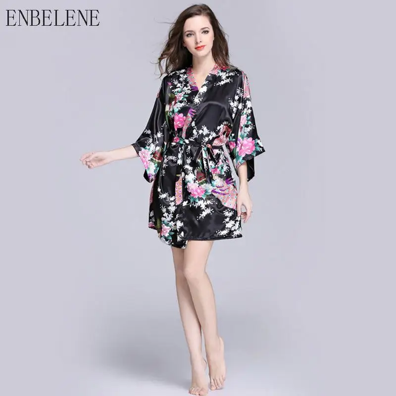 2018 летние Для женщин шелк кардиган рубашка Женский Цветочный Sexy V воротник черный