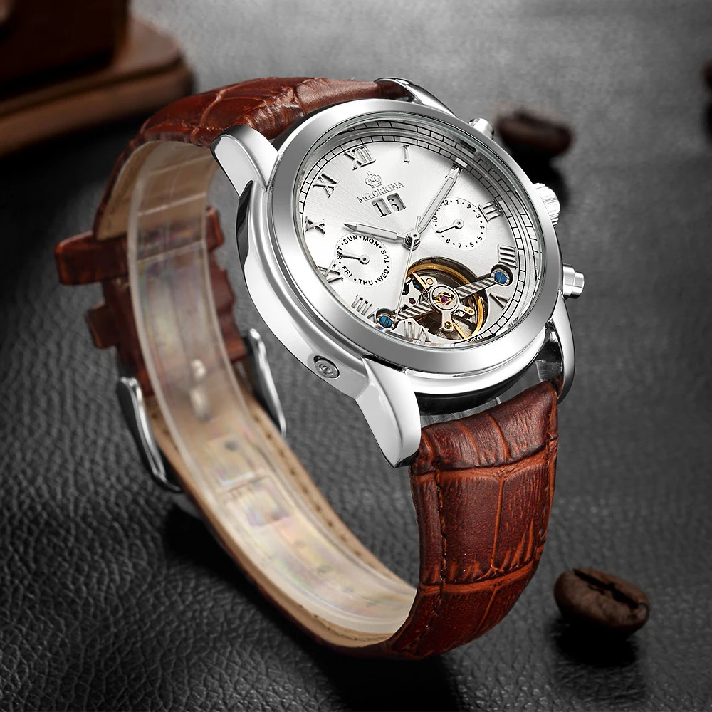 Автоматические часы MG.ORKINA MG Tourbillon роскошные золотые механические наручные для