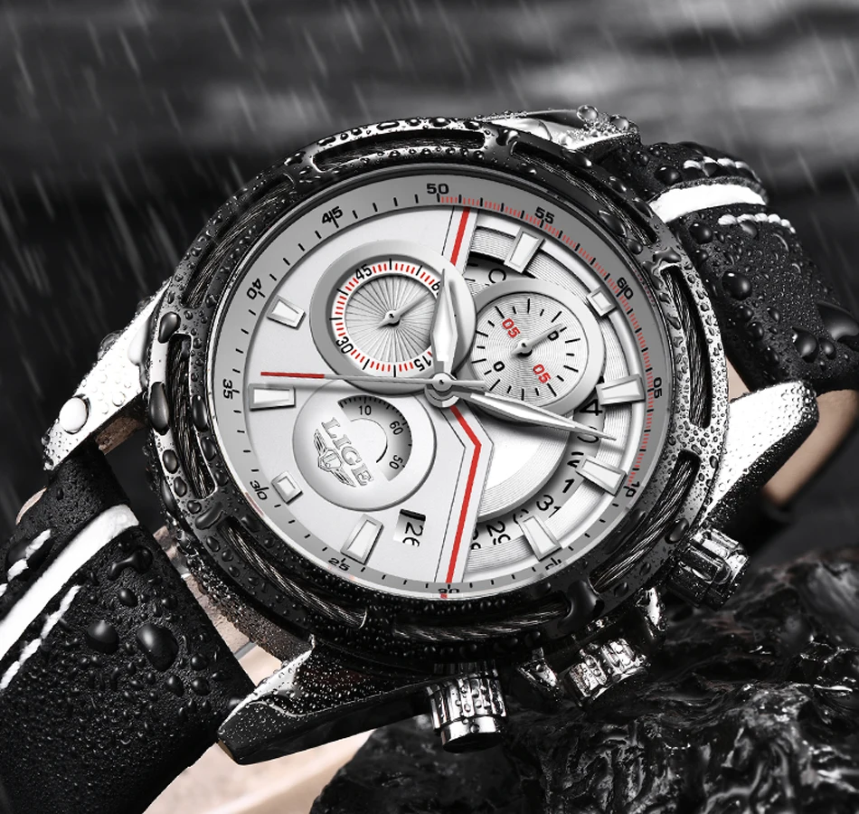 Relojes Hombre LIGE мужские часы Топ бренд класса люкс кварцевые золотые часы мужские повседневные кожаные военные водонепроницаемые спортивные наручные часы