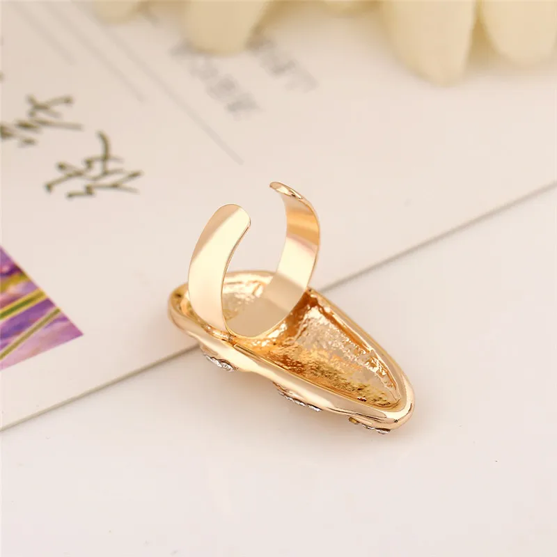 Золото/серебро 1 шт. тип волны ногтей кольцо цинковый сплав кристалл моды
