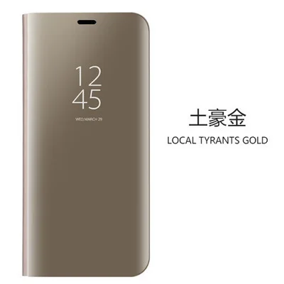 Умный флип-чехол для Xiao mi Red mi 6 6a Note 5 Чехол mi rror Full Cover Xiaomi mi 8 lite Red mi 6a 6 4x5 plus mi a1 a2 lite чехол - Цвет: Золотой