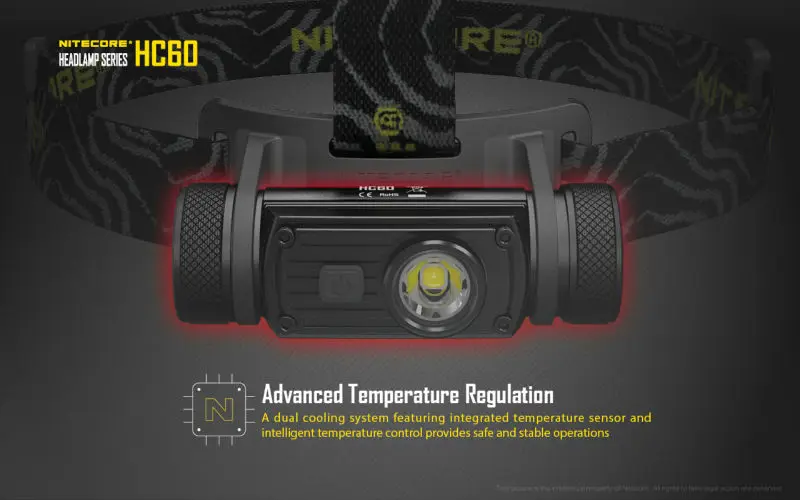 Оригинальный перезаряжаемый легкий налобный фонарь Nitecore HC60/HC60W с аккумулятором