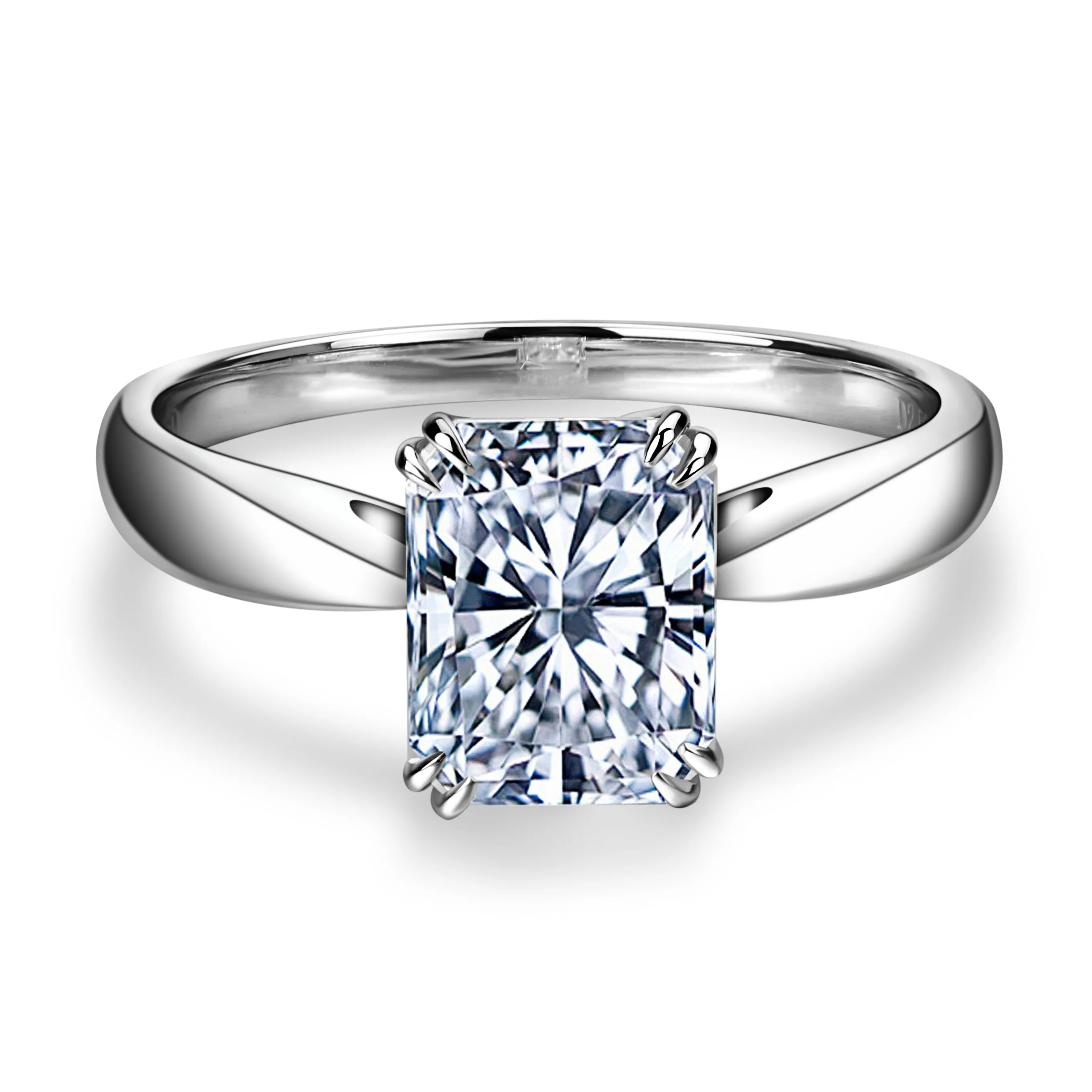 2.50CT 9x7 мм Сияющий Cut Solid 14k белое золото Пасьянс Moissanite алмазное женское свадебное
