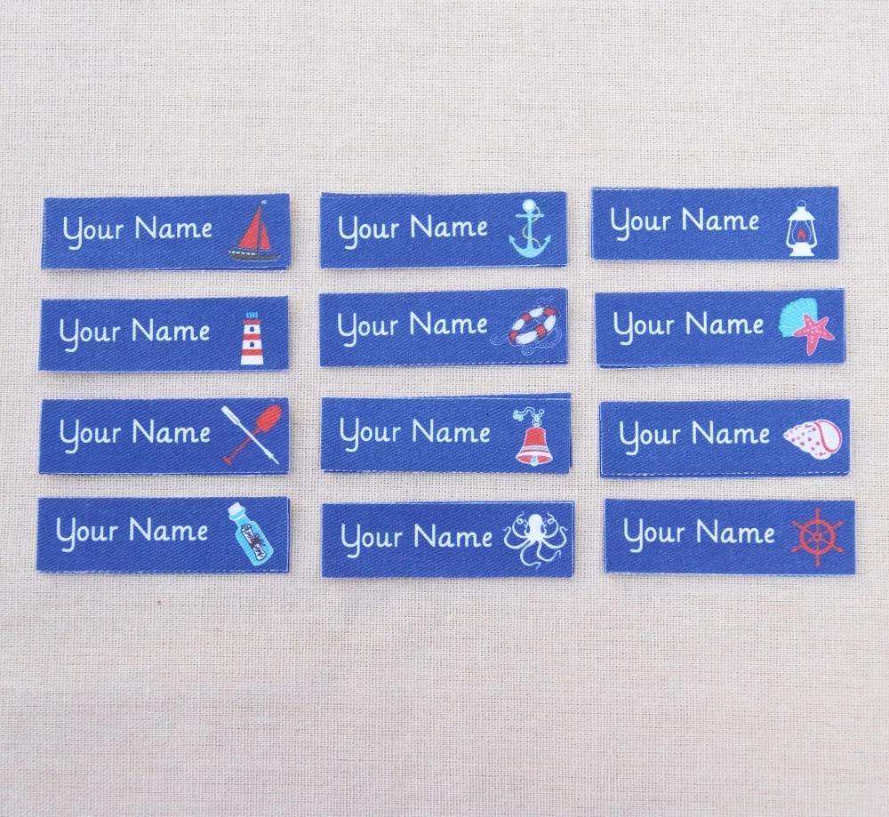 48 pieces Custom logo labels / brand personalized name tags for children iron on Clothing Labels Name Tags | Дом и сад