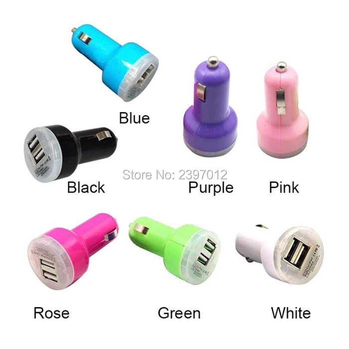 SZAICHGSI цветной двойной USB 2 порта автомобильное зарядное устройство сигарета 2.1A