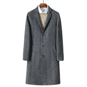 Осень 2017, новинка, Мужская шерстяная куртка, Тренч, Мужская ветровка, шерстяное пальто, полный размер, M-3XL