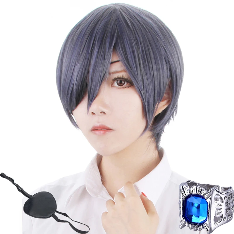 Черный Батлер Kuroshitsuji Небесный Phantomhive короткий Смешанный серый синий
