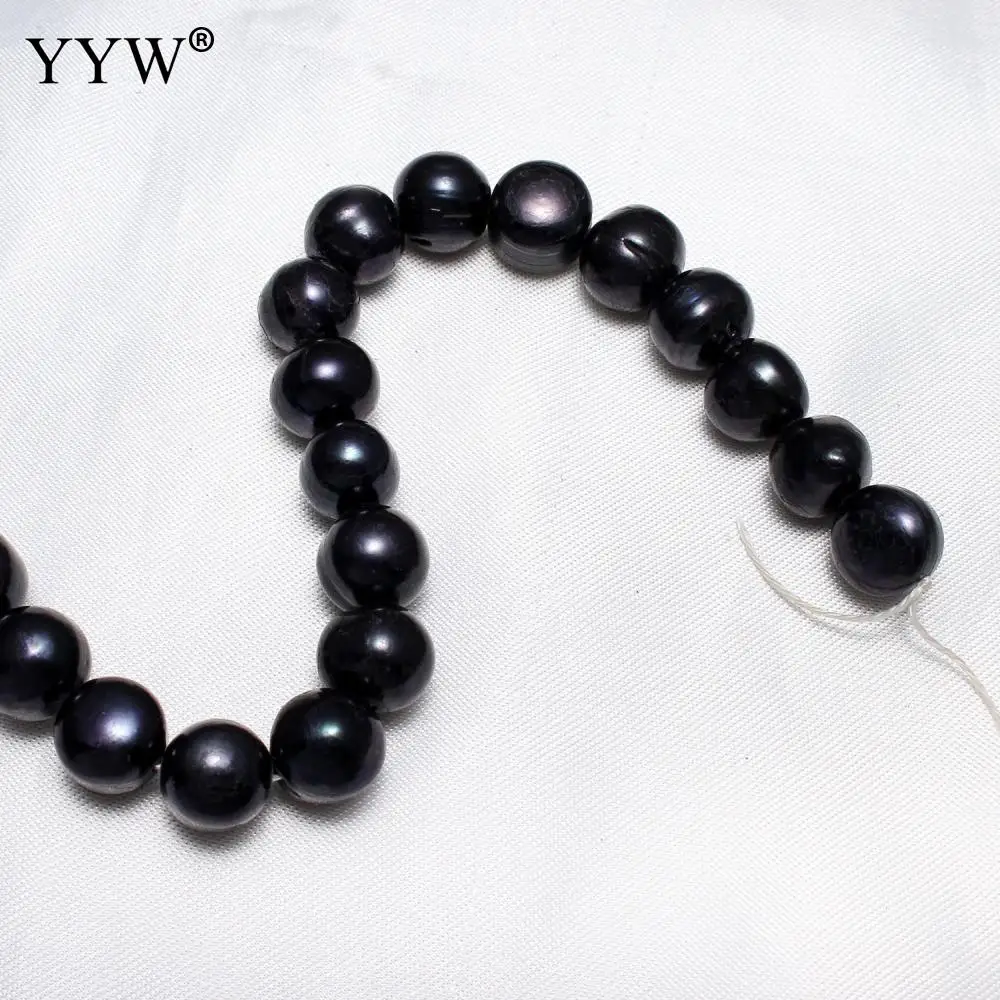 

11-12mm Black Potato Natural Freshwater Pearl Beads Strand Loose 15" For DIY Necklace Bracelets Jewelry Making Findings