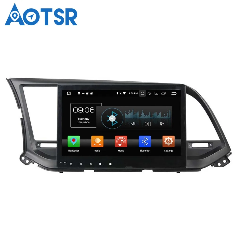 Автомобильный DVD плеер Aotsr Android 8 0 с GPS навигацией для Hyundai Elantra 2016 2018 мультимедийный