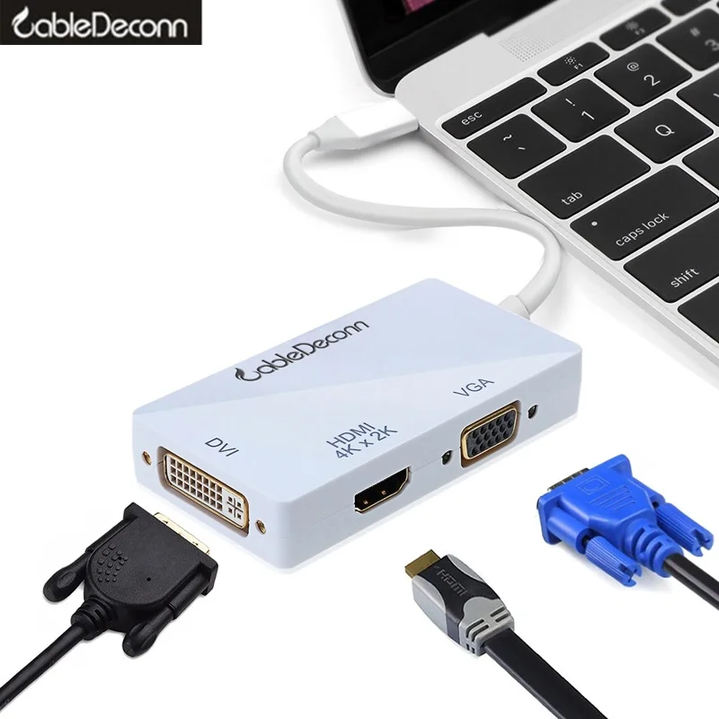 Thunderbolt 3 док-станция USB C к HDMI VGA DVI адаптер многопортовый 4K кабель для Apple Mac samsung S8 Macbook Pro USB C концентратор