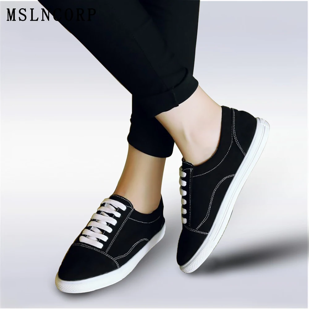 

plus size 34-46 New Fashion Women Comfortable Casual Shoes Woman Canvas Platform Ladies lace-up Sneakers Zapatos Skate Feminino