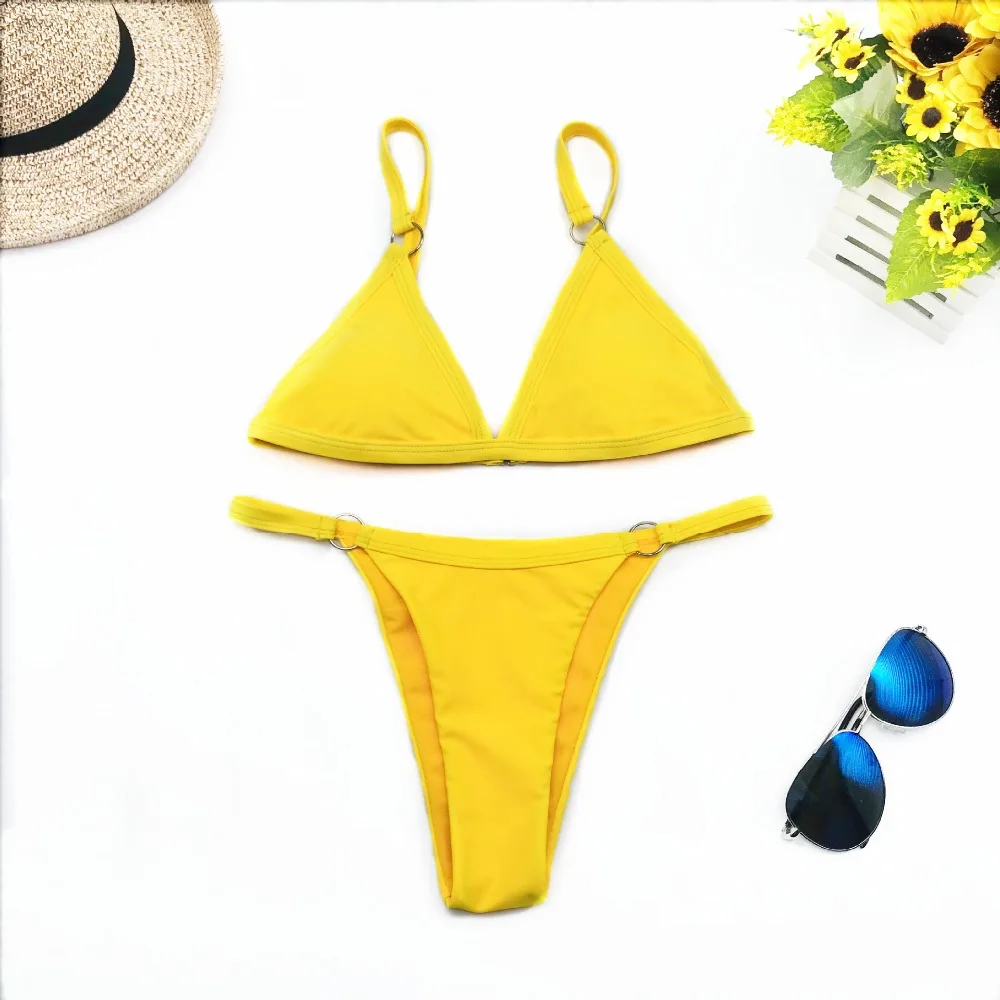 

2019 Bikini Set Sexy Halter Women Solid Swimsuit Push Up Swimwear Biquinis Brazilian Bikini Set Bathing suits Beach Wear Swim