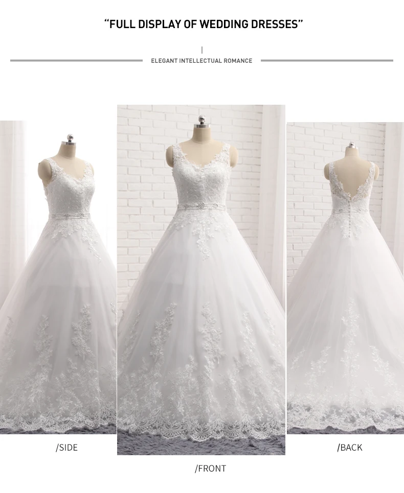 Винтажное Vestido De Noiva, дизайн, ТРАПЕЦИЕВИДНОЕ, кружевное,, v-образный вырез, расшитое бисером, с поясом, свадебные платья без спинки, trouwjurk, свадебное платье, горячая Распродажа