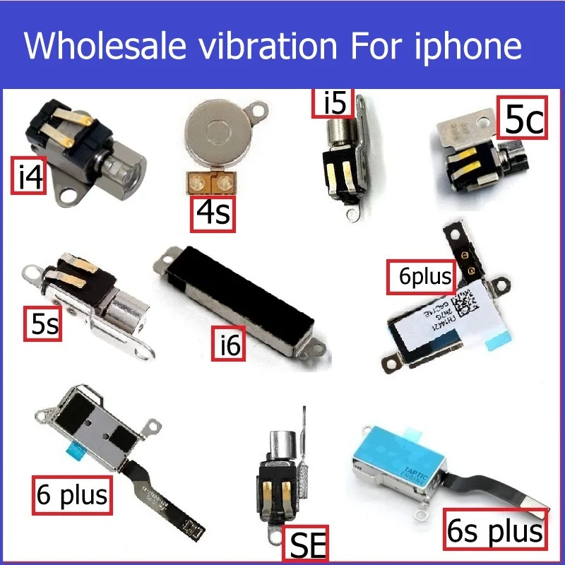10 шт. подлинный новый гибкий кабель Вибратор для iPhone 4 4s 5 5s 5C SE 6 6S Plus двигатель