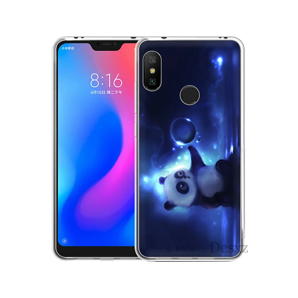 Жесткий чехол Desxz для мобильного телефона с флуоресцентной пандой Xiaomi Mi 5 5S 6 8 9 A1 A2