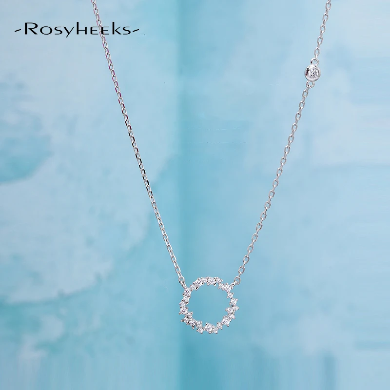 S925 Стерлингового Серебра Ожерелья Циркон Гипоаллергенный Ожерелье Женщина