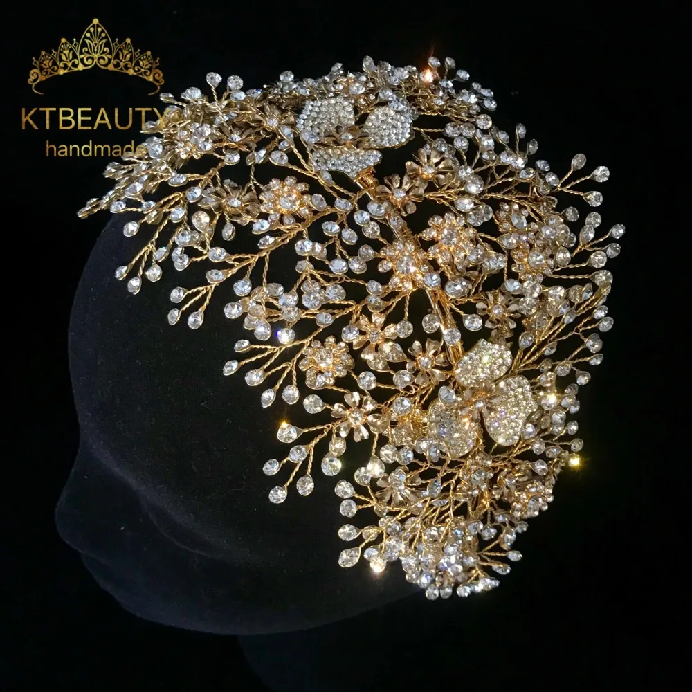 Новая роскошная хрустальная Серебристая/Золотистая корона тиара большие