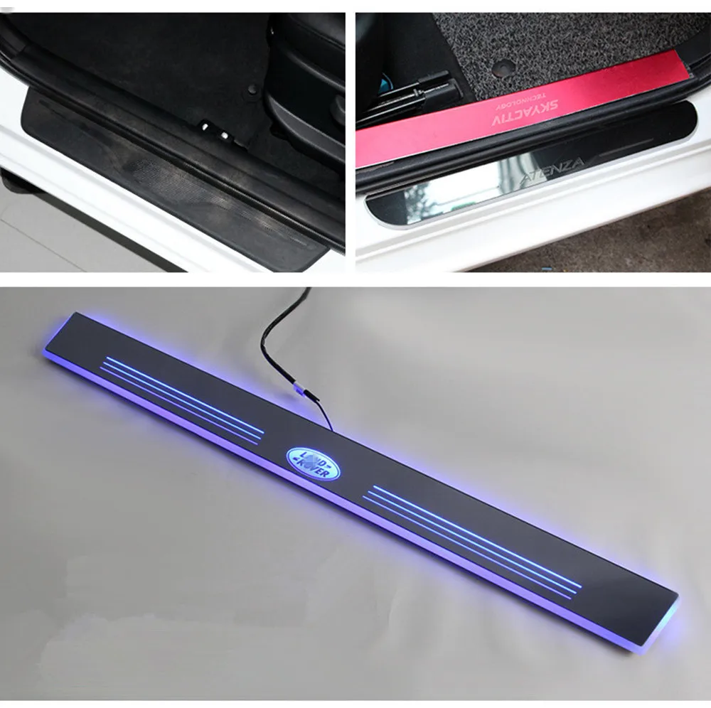 COOL !!! CUSTOM LED dynamicly moving car accessories door sill scuff plate welcome pedal threshold For Landrover Discovery 4 | Автомобили