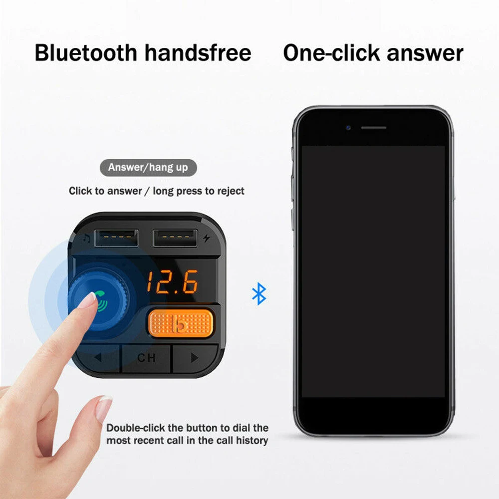 Автомобильное зарядное устройство 3 4 А Быстрое беспроводное Bluetooth 5 0 USB