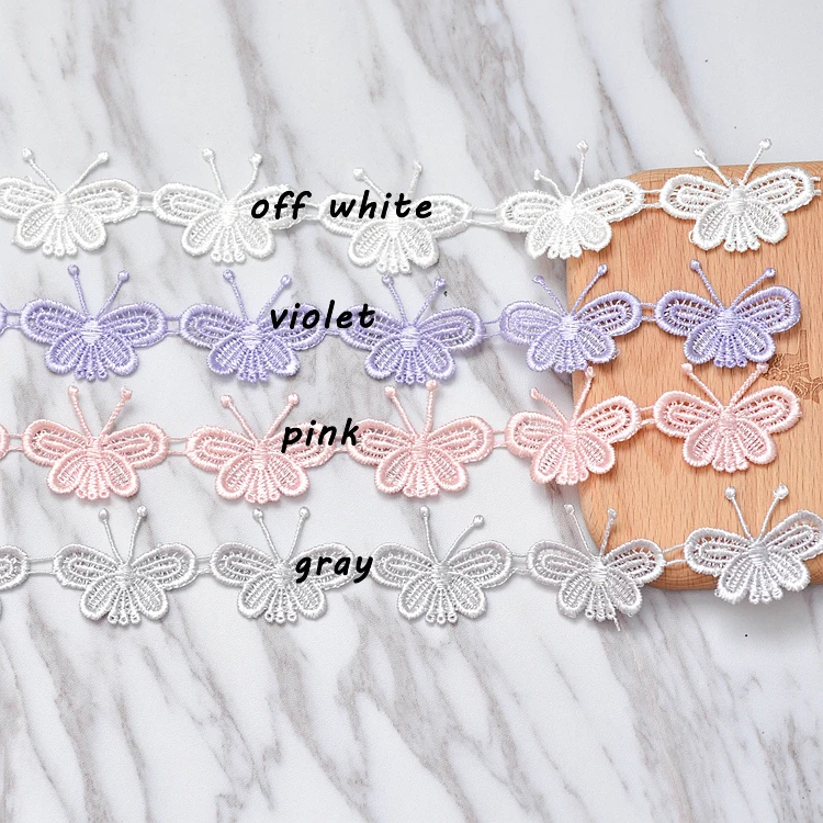 5 м/лот Красивая 3D аппликация бабочки из кружев отделка для шитья цветов