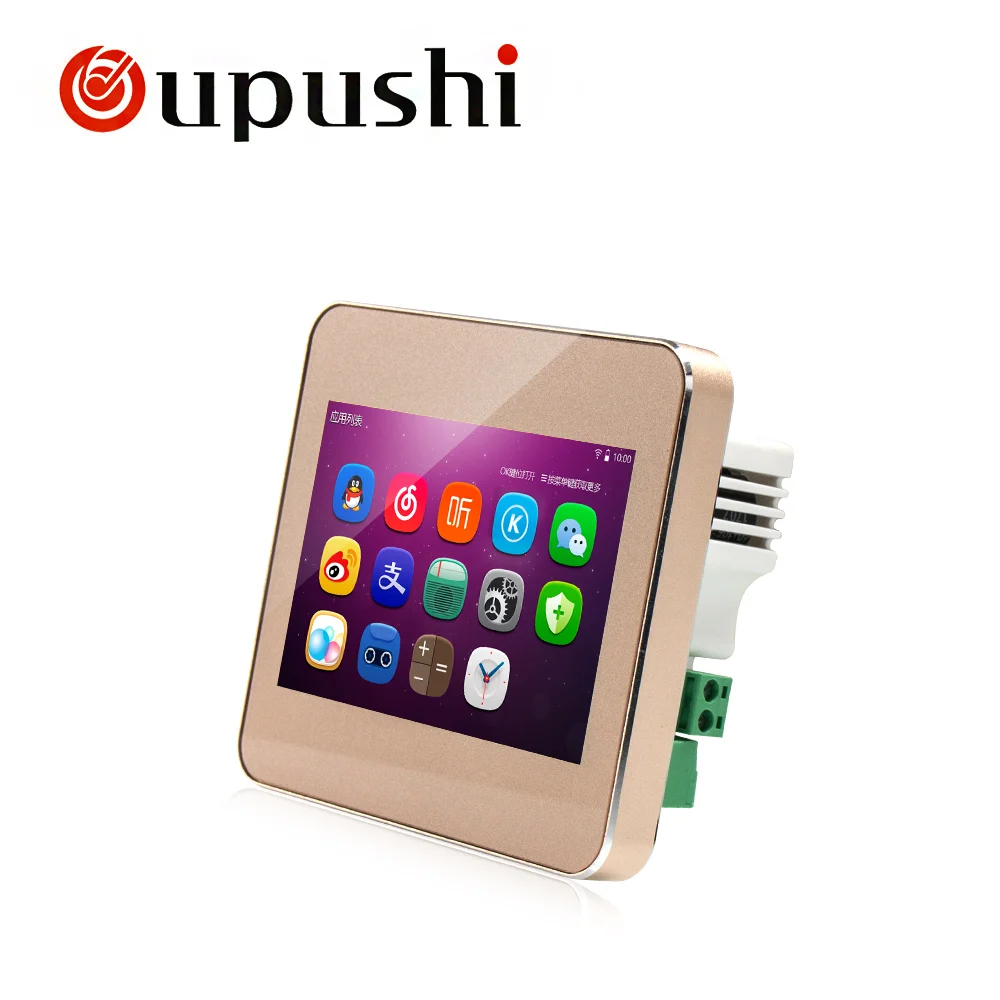 OUPUSHI B5 аудио визуальный в стене фоновый музыкальный контроллер Bluetooth цифровой Домашний кинотеатр система домашнего офиса отеля магазин - Цвет: Gold