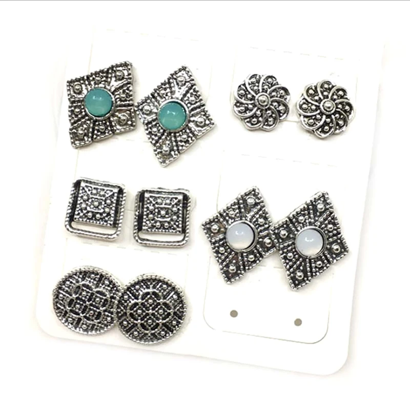 5Pairs/set Fashion Women Stud Earring Girls Birthday Party Mashup Earrings | Украшения и аксессуары