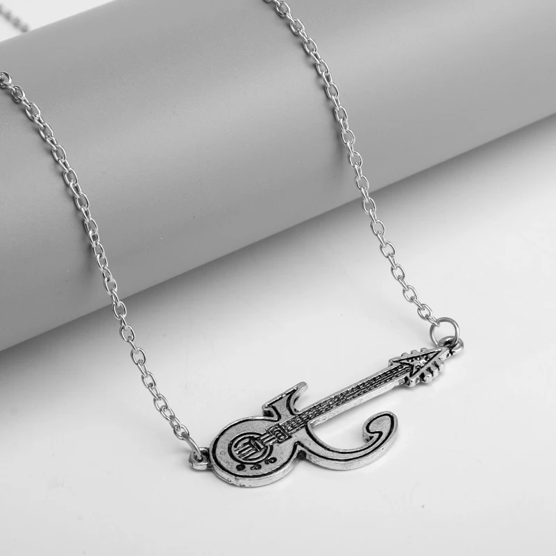Hanchang меломана подарок серебряный Цвет Гитары кулон цепочка Цепочки и ожерелья