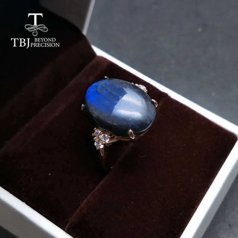 Женские кольца из Лабрадорита TBJ ювелирные украшения с овальными драгоценными