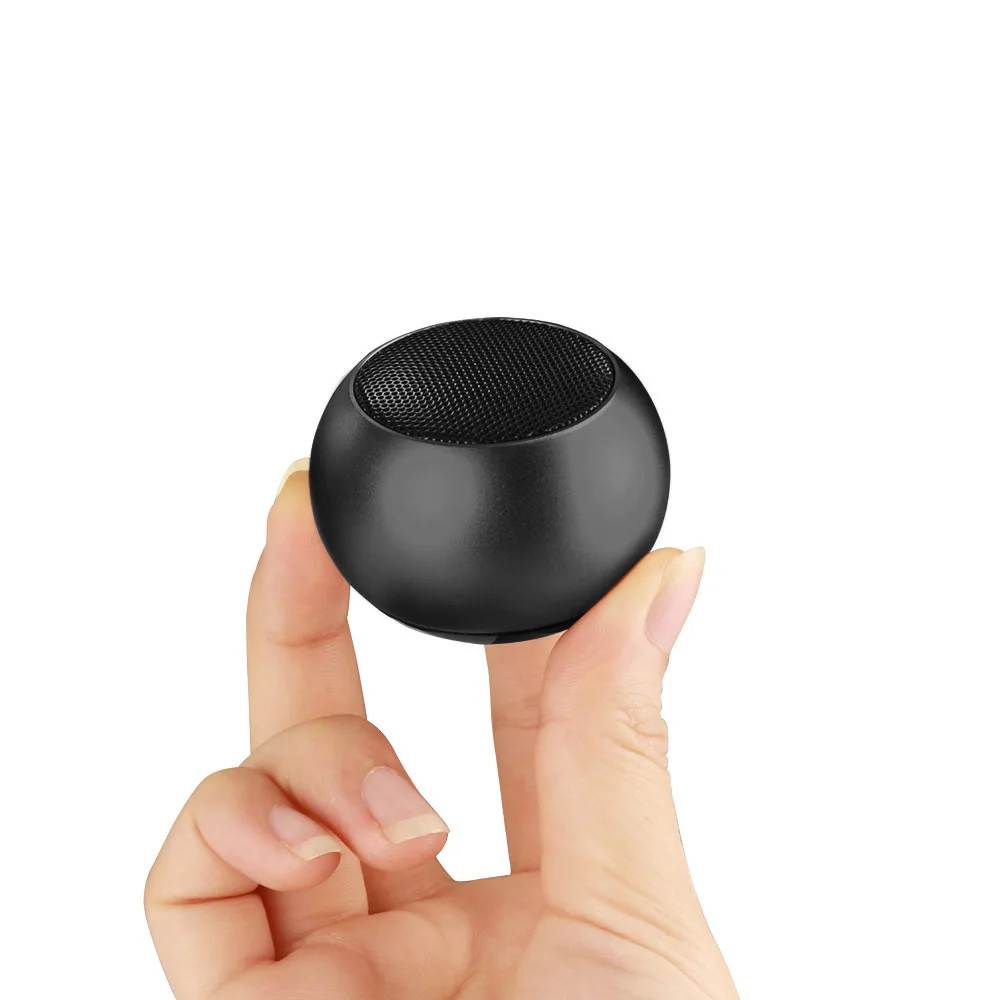 HENZIN Bluetooth стерео Динамик СПЦ Металл Мини 3D Портативная колонка Беспроводной для iPhone Xiaomi звуковой ящик с микрофоном BT 4,2 колонка - Цвет: Black