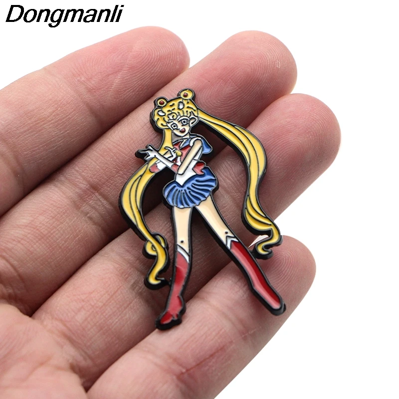 P3224 Dongmanli Moon Girl металлические эмалевые булавки и броши для женщин мужчин булавка