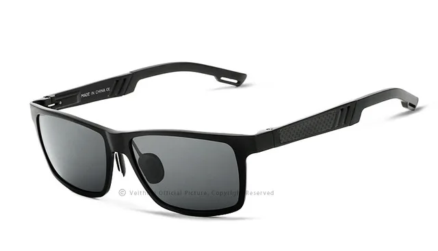 black with case VEITHDIA алюминиевые квадратные мужские солнцезащитные очки поляризованные зеркальные для вождения Модные солнцезащитные очки Oculos de sol очки мужские солнцезащитные очки 6560 - Цвет линз: black with case