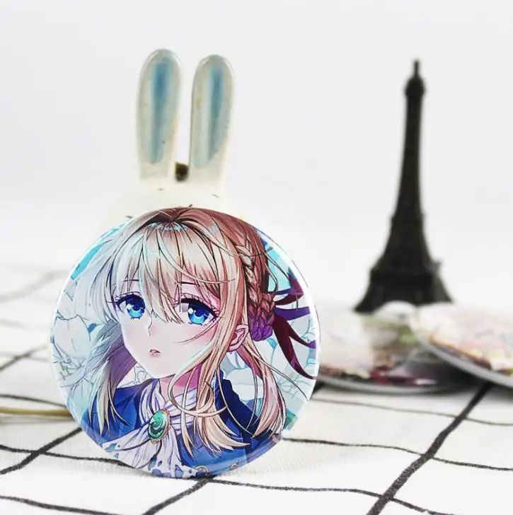 5 шт./компл. Kawaii аниме фиолетовый Evergarden значок косплея симпатичная Брошь шпильки сумочки Значки для рюкзак одежда на пуговицах; фигурки