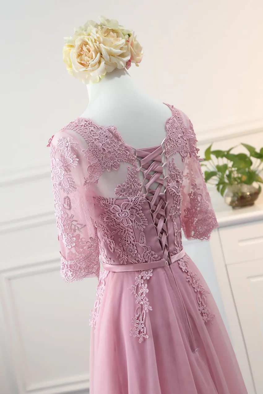 MNZ-813# Cameo коричневые длинные средние короткие Розовые аппликации весенние кружевные платья подружки невесты свадебные вечерние платья для девочек