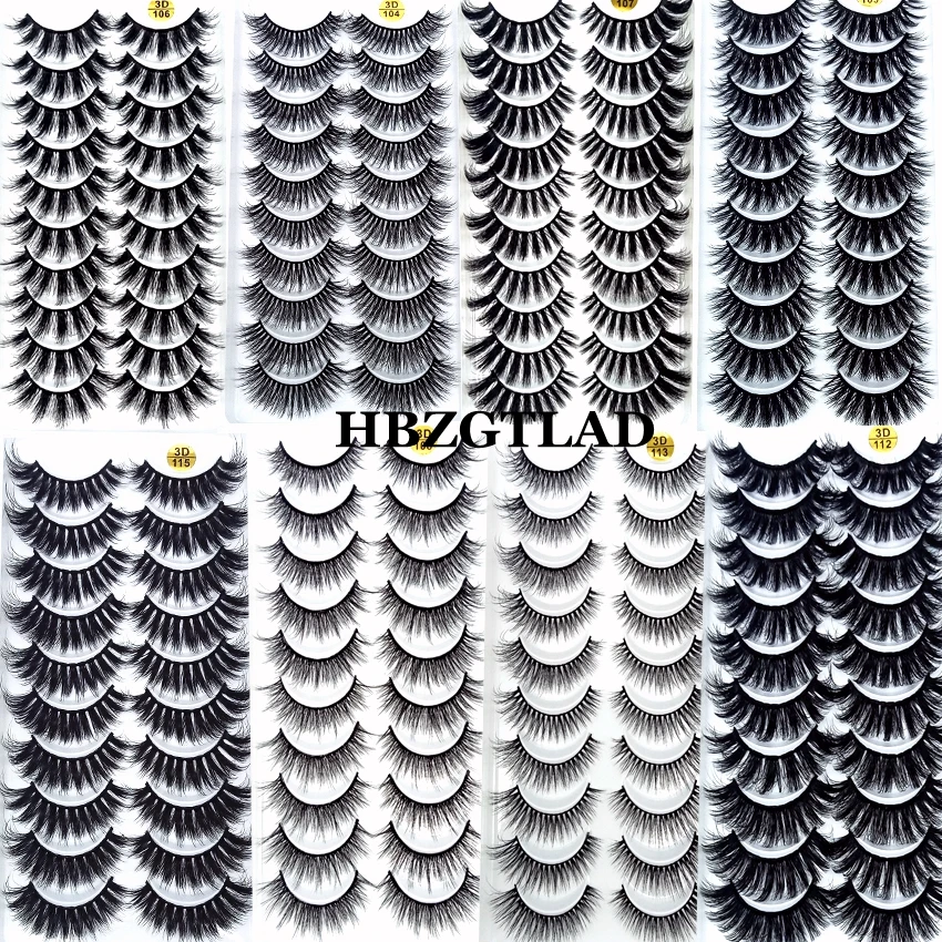 

2021 NEW 2-10 Pairs 100% Real Mink Eyelashes 3D Natural False Eyelashes Mink Lashes Soft Eyelash Extension Makeup Kit Cilios