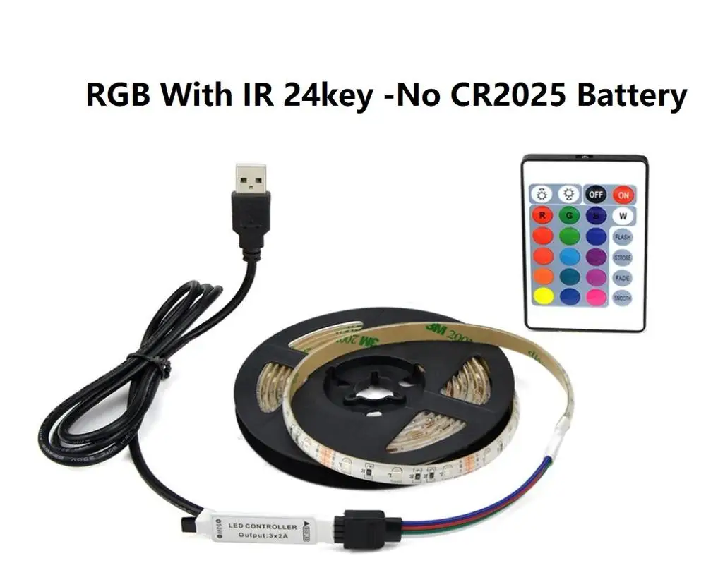 Светодиодная лента USB для телевизора SMD2835 RGB гибкая освещения смещения 1 м 2 3 4 5 RF