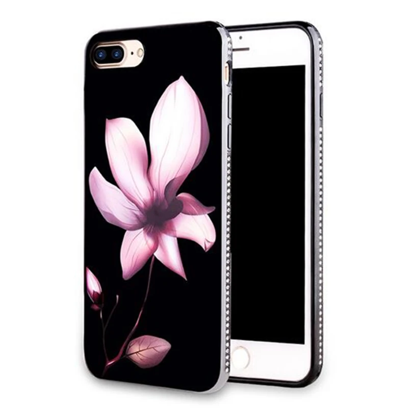 Чехол HOTR с цветами и стразами для iphone 6 6s plus 7 защитный мягкий чехол из ТПУ