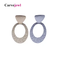 carvejewl drop dangle earrings big oval circle stamping earrings for women jewelry girl gift new fashion korean earrings trendy