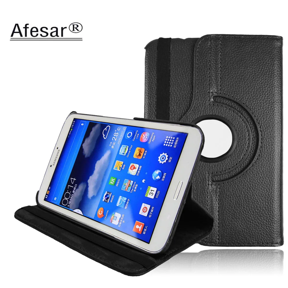 Защитный чехол из искусственной кожи с поворотом на 360 градусов для Samsung Galaxy Tab 3 8 0