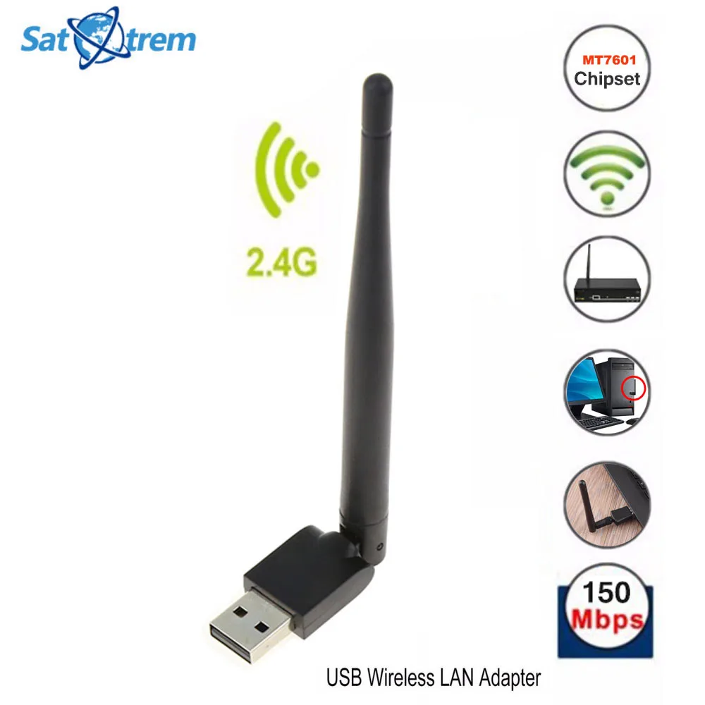 Satxtrem wifi mt7601 донгл антенна wifi usb адаптер Wi fi антена usb Wi-fi dvb s2 dvb t2 спутниковый ресивер wifi DVB-T2
