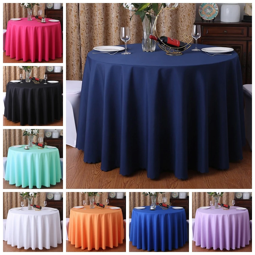 24 Colours Wedding Table Cover Polyester Table Cloth Table Linen Hotel Banquet Round Tables Decoration Wholesale