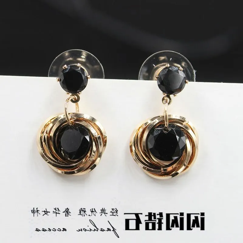 KASIYU 925 Серебряные иглы модные изысканные круглые серьги женские Кристальные для
