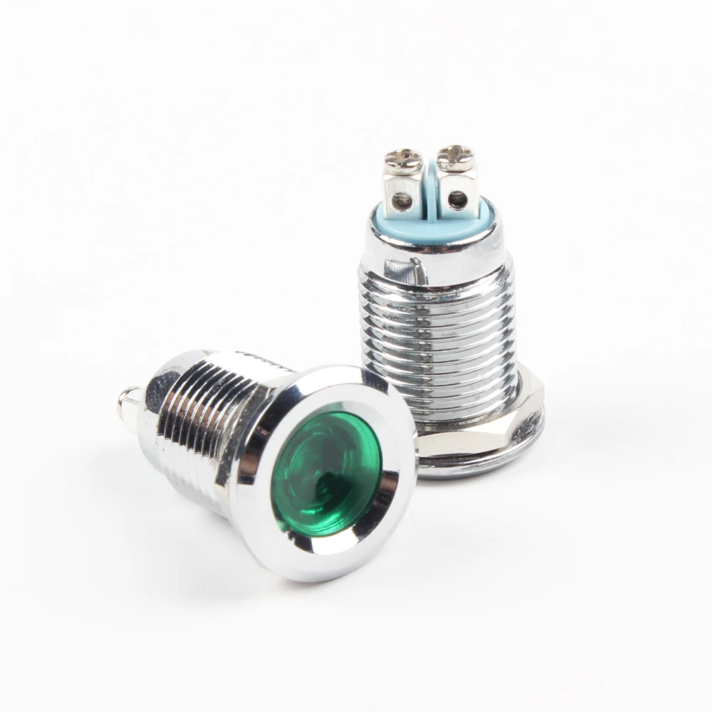 Светодиодный металлический индикатор сигнала питания 12 мм Водонепроницаемый 6 в