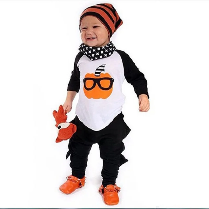 Pumpkin Baby Boys Clothes Suits Halloween Children 2PCS Clothing Sets Cotton Toddler Tee Shirts Pants Kids Outfits Sport |