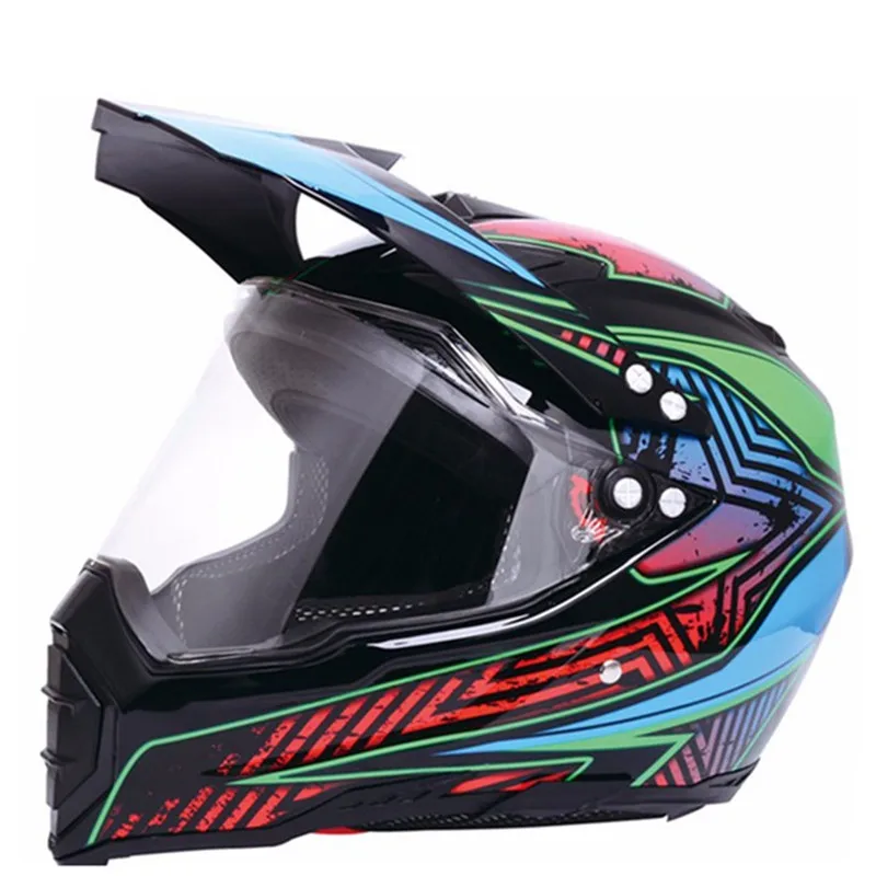 clear lens AX8 мотоцикл взрослых Мотокросс по бездорожью шлем ATV Байк горные MTB DH гоночный шлем кросс шлем емкости - Цвет: clear lens
