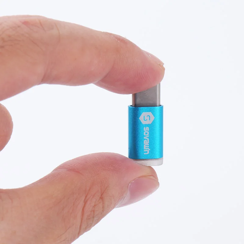 Защитный адаптер Sovawin из силикагеля алюминия Type-C штекер на Micro USB гнездо OTG для