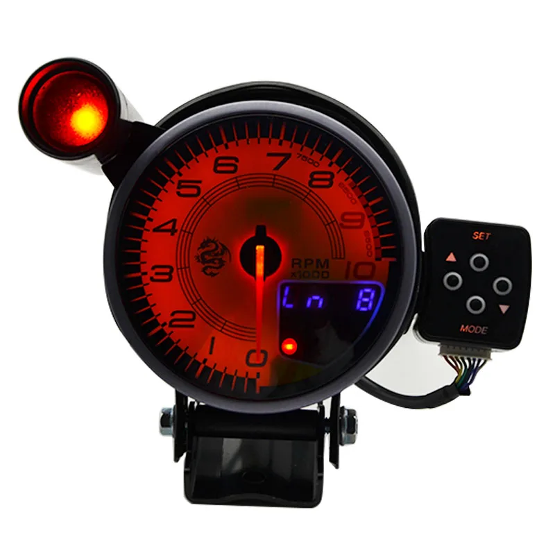 95 мм Тахометр RPM Gauge шаговый двигатель три светодиодных цвета дисплей с сдвигом светильник