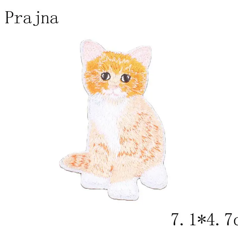 Черный никель Prajna Милая панда собака тигр кошка нашивка значок дешевые вышитые железные на мультфильм нашивки для одежды наклейки ткань DIY Аппликация - Цвет: Черный никель