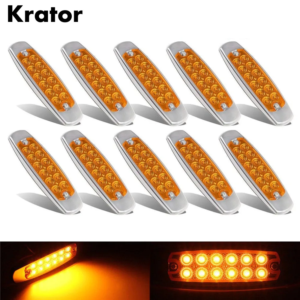 Krator 10 шт. Янтарный 12 В 6,1" светодиодный габаритный светильник 12 Светодиодный Соединительный разъем для прицепа