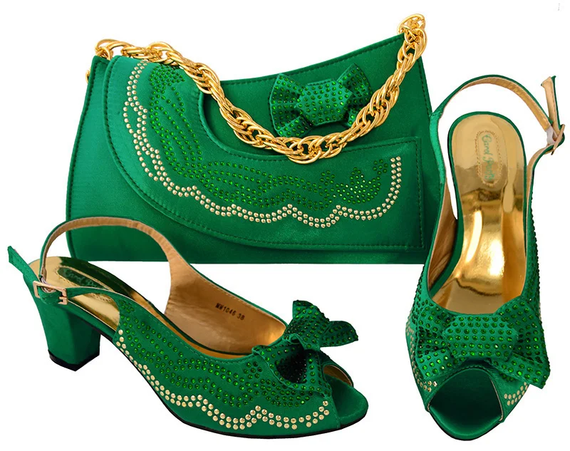 

Design Nice Blue Italian Shoes With Matching Bags Most Recent African Rhinestone Women's Party Shoes High heel MM1046